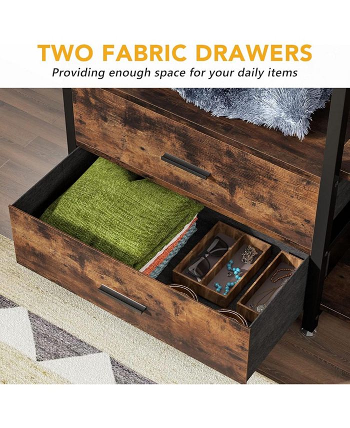 Tribesigns Freestanding Closet Organizer, Clothes Rack with Drawers and ...