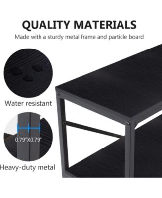 70.9 Inch Extra Long Console Table, Modern Sofa Table Behind Couch Table with Storage Shelves, 3-Tier Industrial Hallway Entryway Table for Living Room, 3 Shelf Bookshelf(Black)