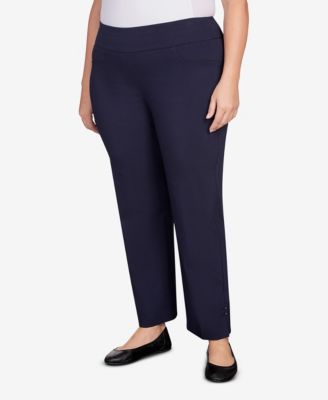 Plus Size Tech Stretch Full Length Pant with Elastic Waistband