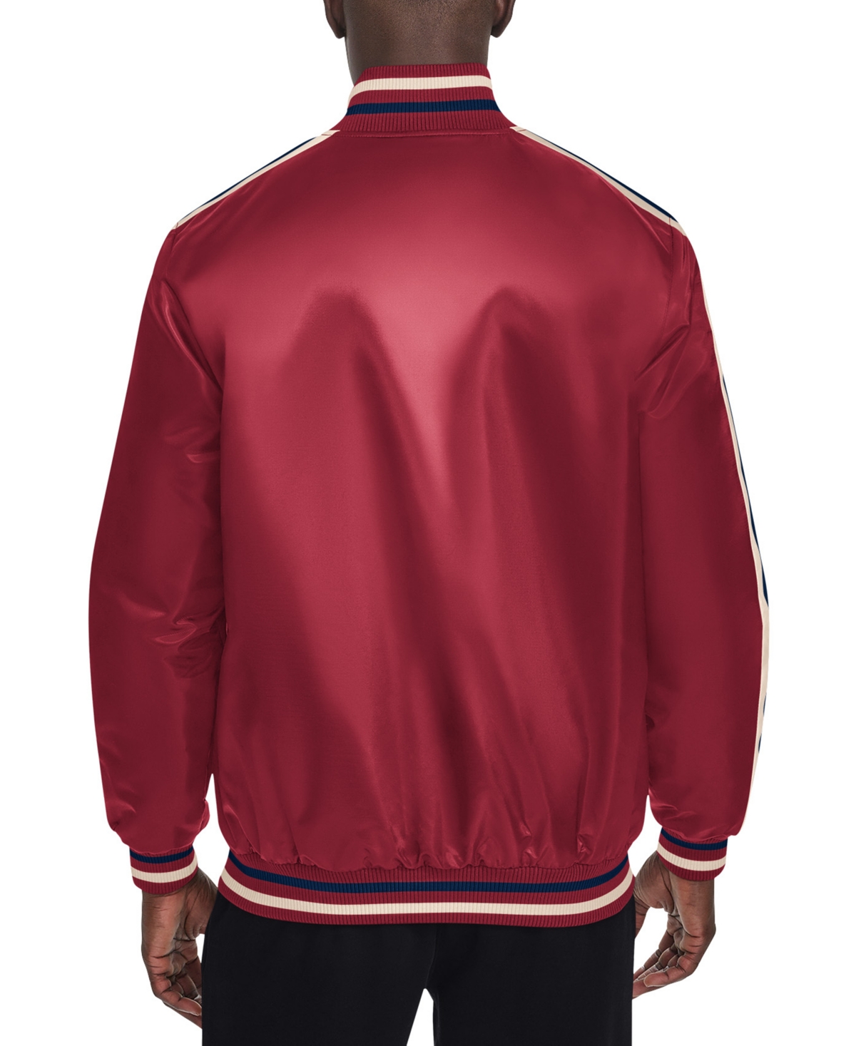 Starter Men's Enzo Stripe Logo Satin Jacket