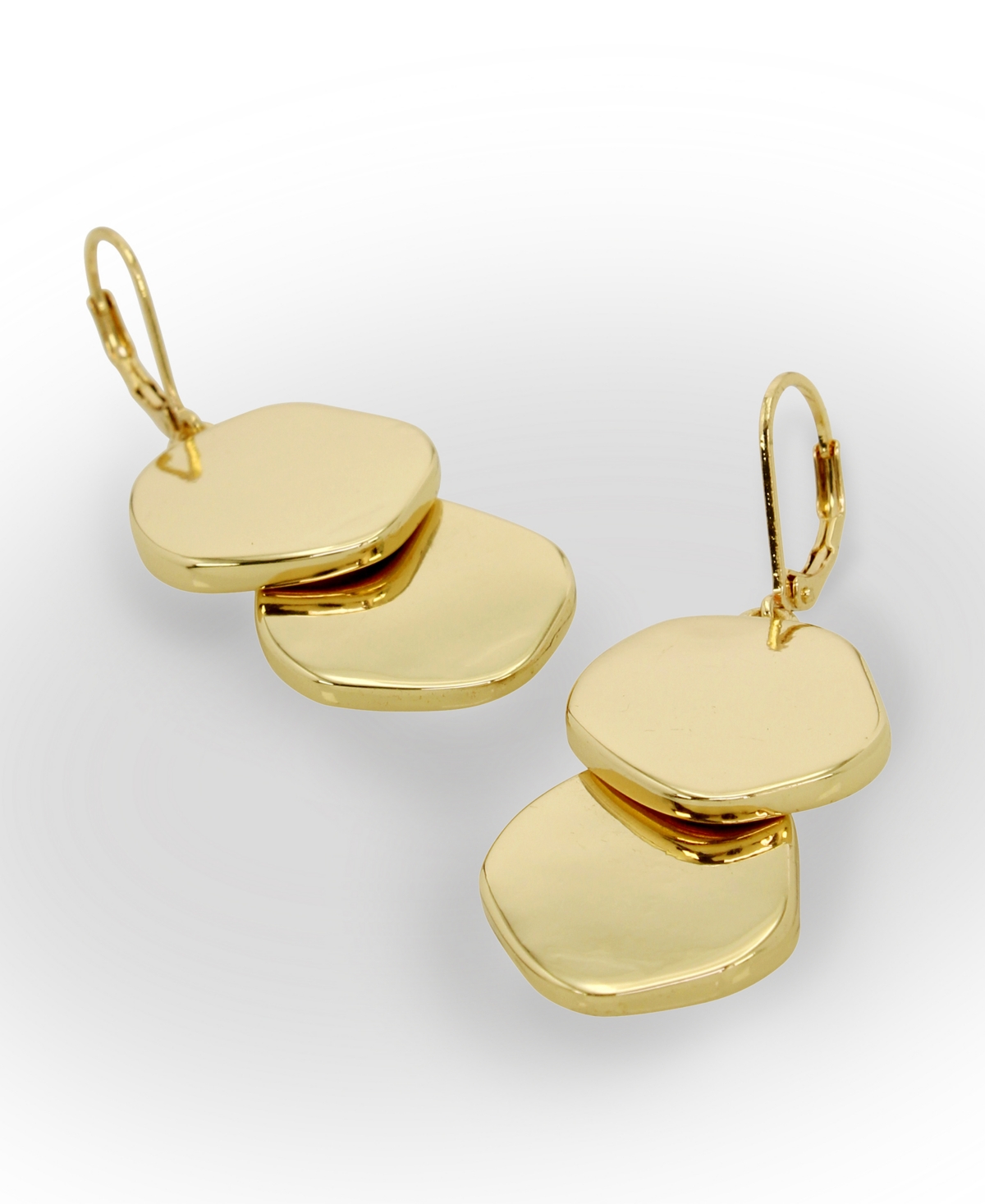 Robert Lee Morris Soho Gold Sculpted Disc Drop Earrings In Gold