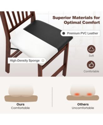 Set of 2 Counter Height Chairs Folding Kitchen Island Stool with Padded Seat-Brown