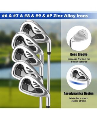 Men's 9 Pieces Complete Golf Club Set-Gray