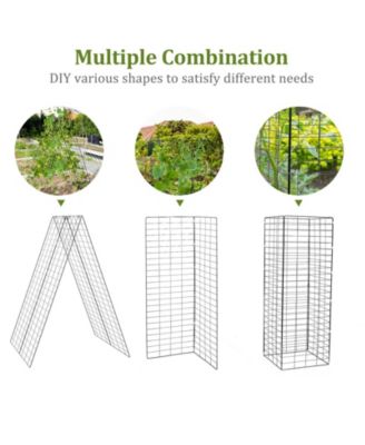 2-Piece Foldable A-Frame Trellis Plant Supports with Twist Ties