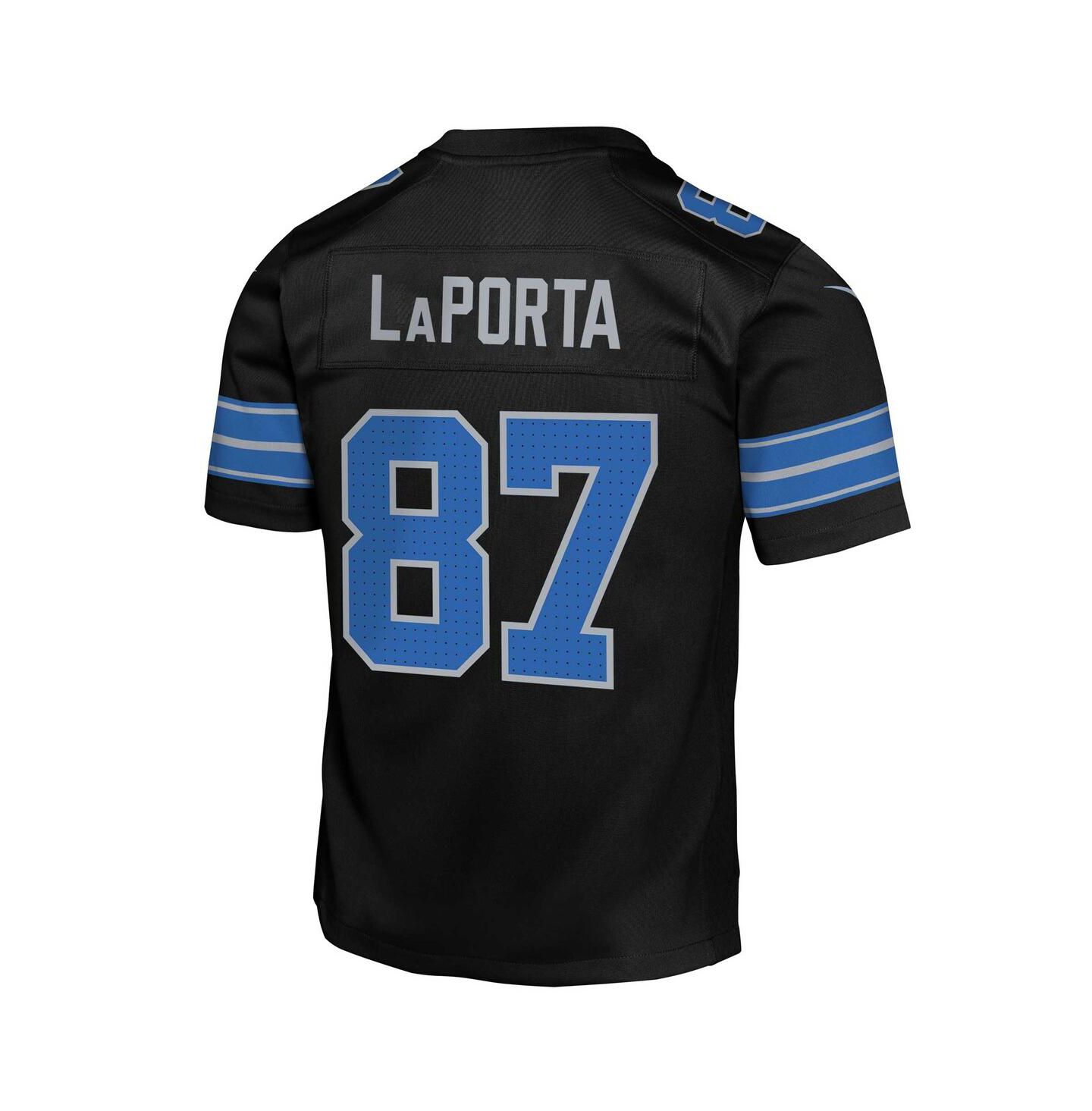 Детское джерси Nike Sam LaPorta Detroit Lions Alternate Player Game, цвет чёрный — фото 2