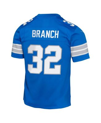 Big Boys and Girls Brian Branch Blue Detroit Lions Team Player Game Jersey