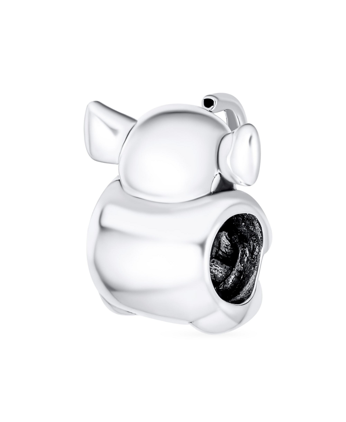 Bling JewelryHeart Lucky Zoo Animal Good Luck Trunk Up Elephant Bead Charm For Women Sterling Silver Fits European Bracelet - Red