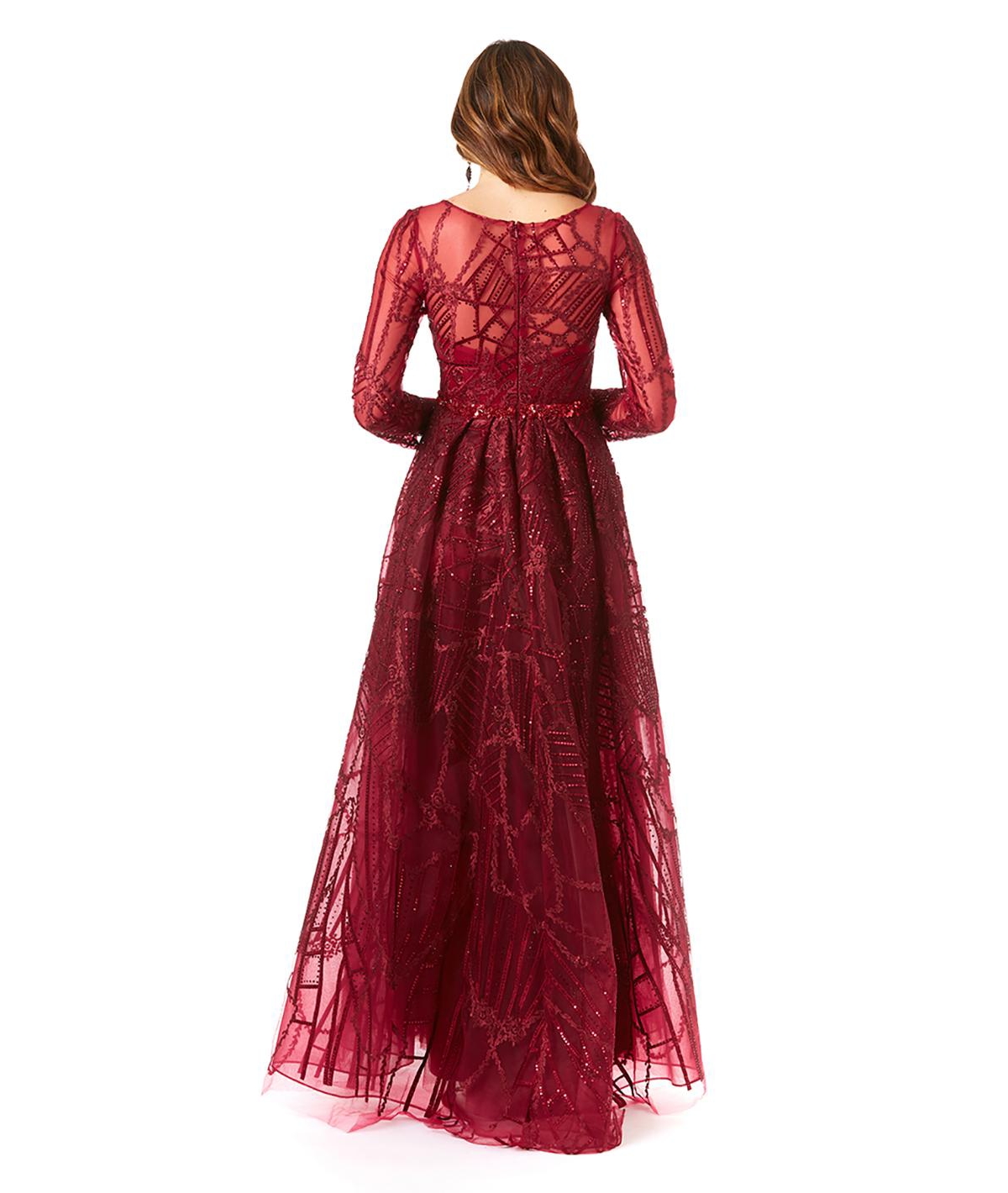 Lara Women's Gorgeous Overskirt Dress with Long Sleeves