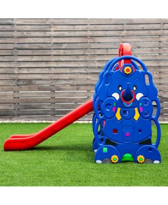 3 in 1 Junior Children Climber Slide Swing Seat Basketball Hoop Playset Backyard