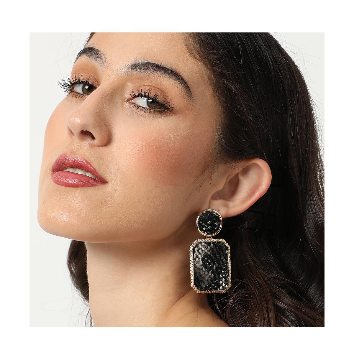 Sohi Women's Textured Drop Earrings