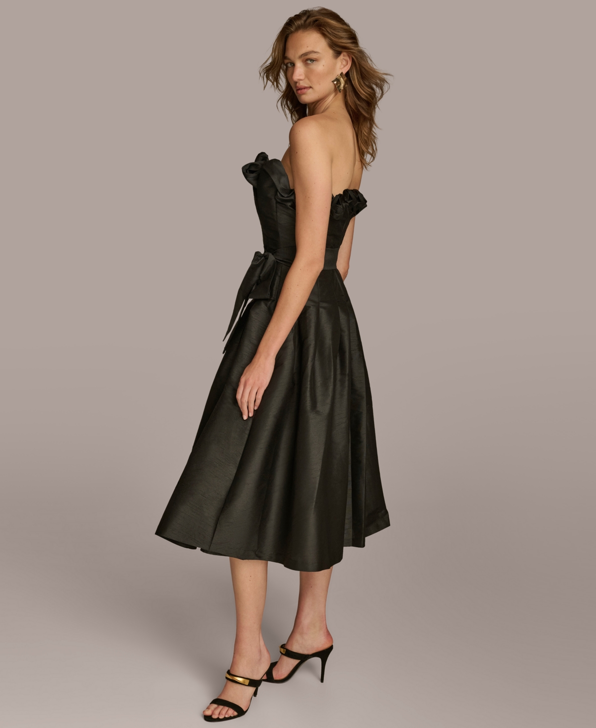 Donna Karan New York Women's Ruffle-Trim Tie-Waist Dress