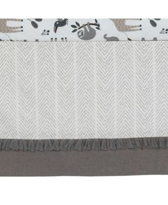 Baby Jungle Animals 4-Piece Gray/White/Taupe Crib Bedding Set