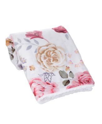 Secret Garden Ultra-Soft Fleece/Minky Floral Baby Blanket