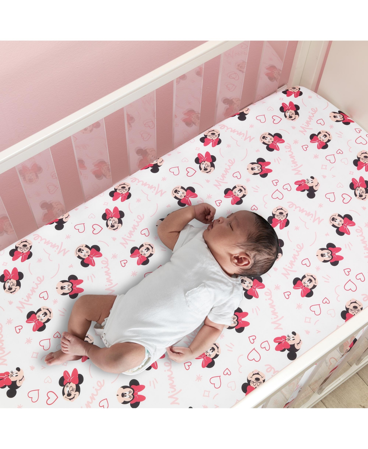 Lambs & Ivy Disney Baby Minnie Mouse Love 3-PieceNursery Bedding Set - Pink