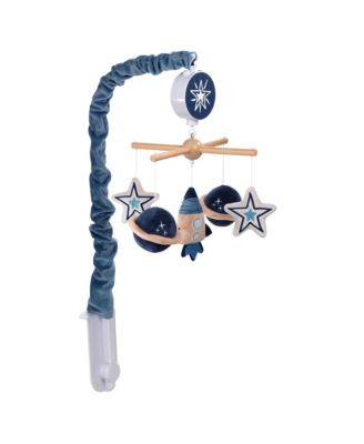 Sky Rocket Planets/Stars Musical Baby Crib Mobile Soother Toy- Blue