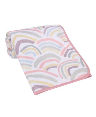 Signature Rainbow Minky/Faux Shearling Soft Fleece Baby Blanket