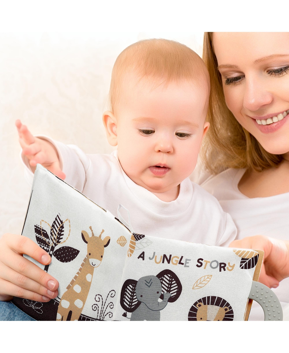 Lambs & Ivy Jungle Story Developmental Soft Book & Lion Plush Toy Gift Set