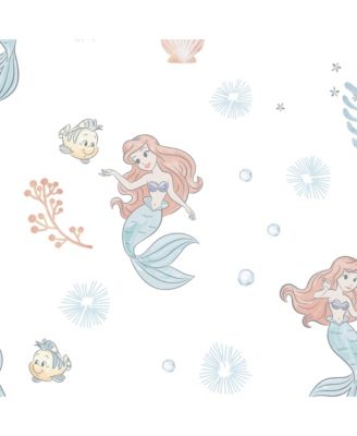 Disney Baby The Little Mermaid White Fitted Crib Sheet - Ariel