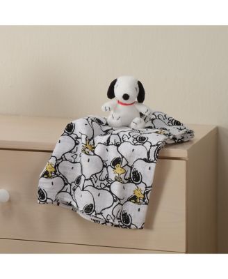 Snoopy Muslin Swaddle Blanket & Mini Plush Newborn Baby Gift Set