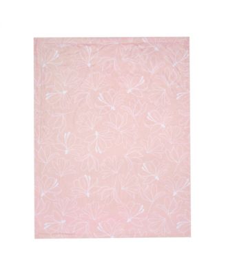 Petals Pink/White Floral Fleece Faux Shearling Soft Baby Blanket
