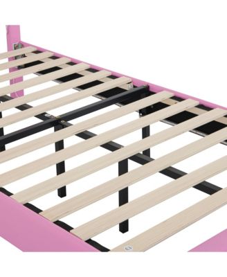 Upholstered Princess Bed with LED Crown Headboard