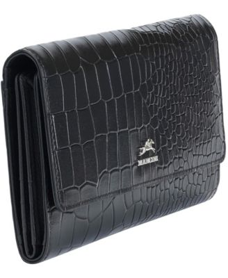 Women's Croco2 RFID Secure Quad Fold Wallet