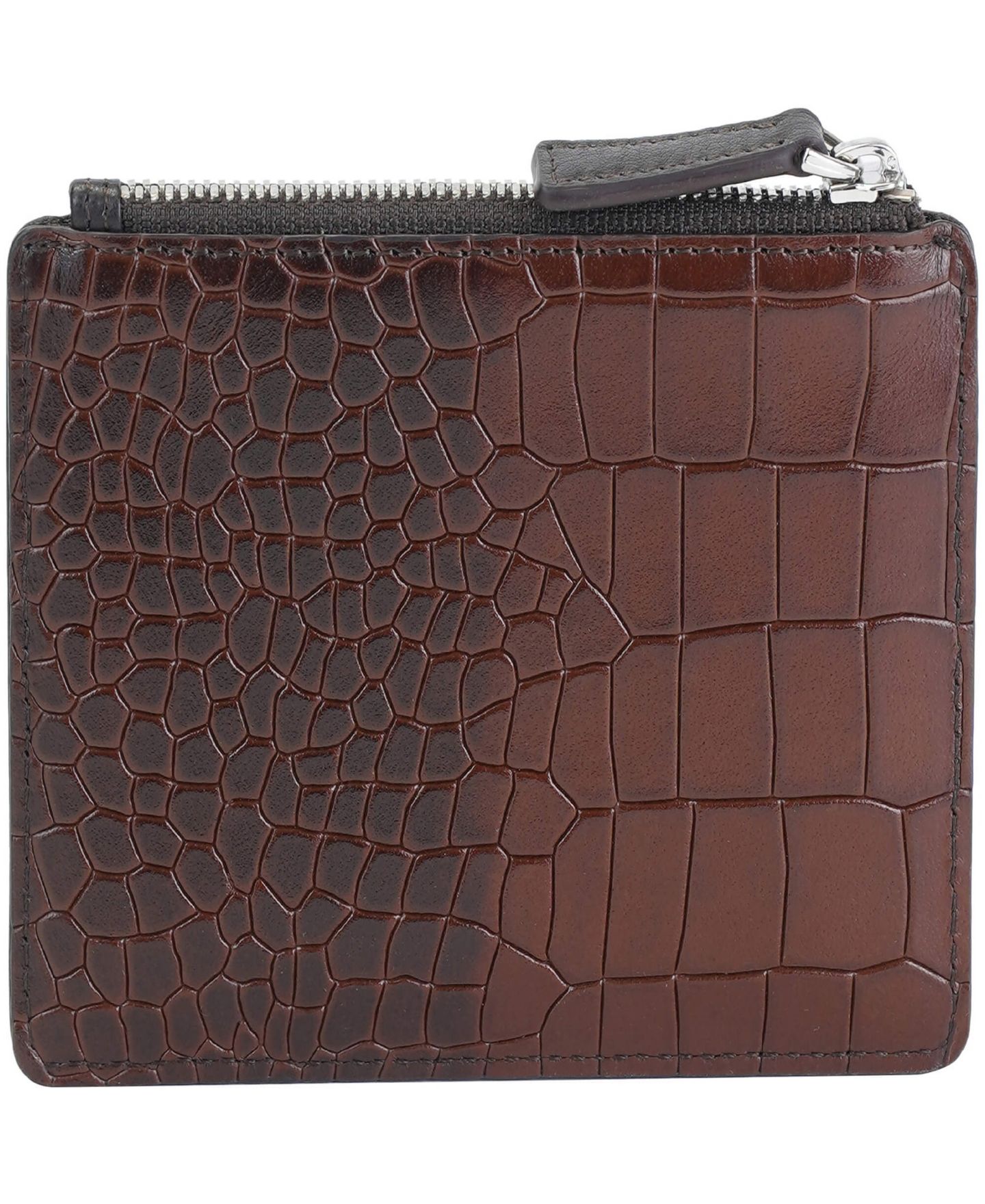 Женский кошелёк-картхолдер Mancini Croco2 с RFID-защитой, цвет: Коричневый — фото 2