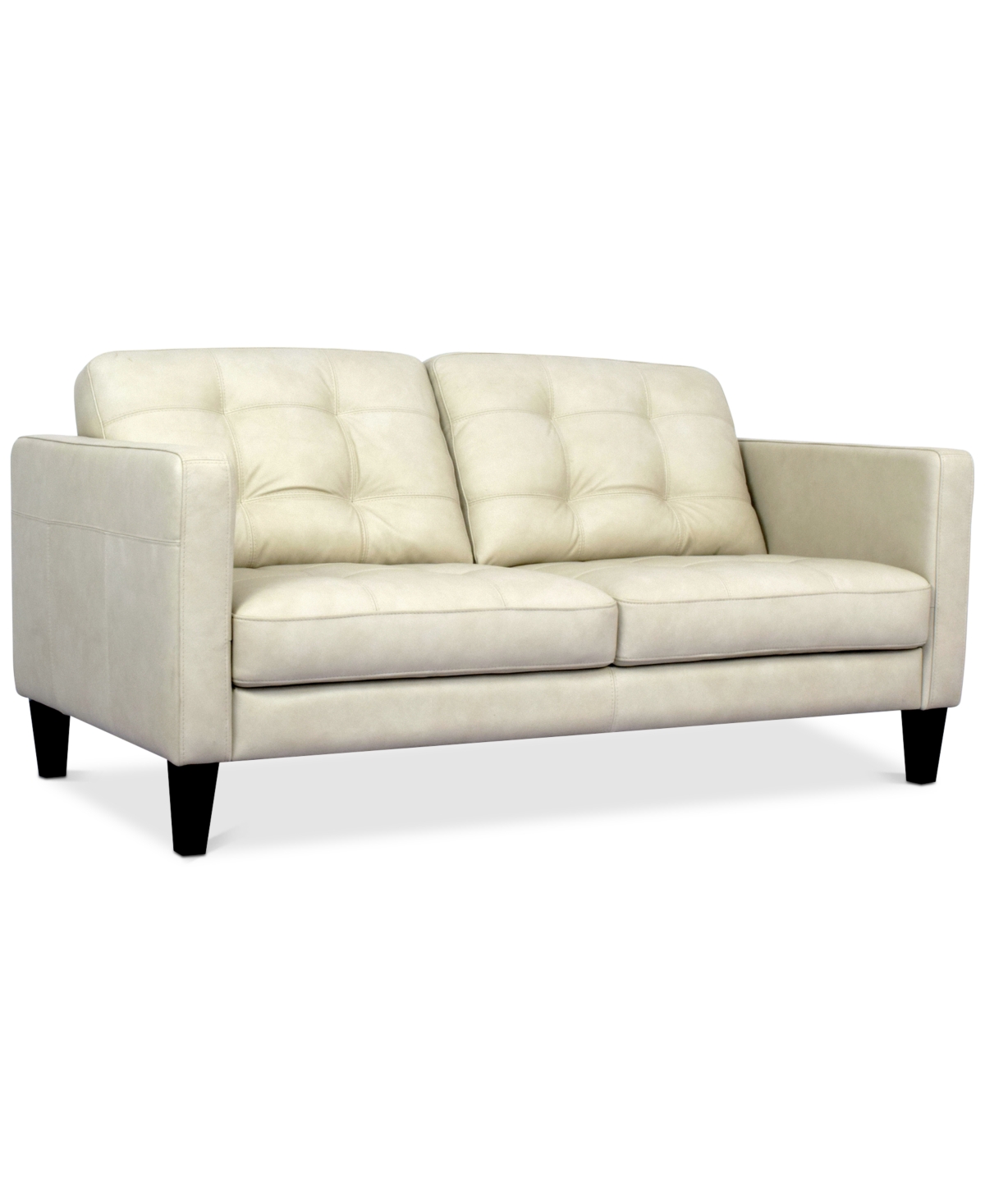 Macy's Pezley Leather Loveseat, Created For  In Cream
