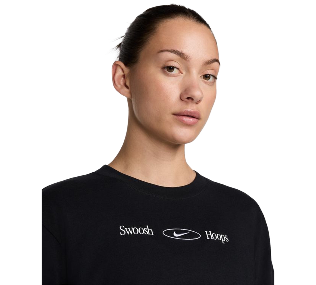 Nike Women's Cotton Graphic Crewneck Long-sleeve T-shirt In Black