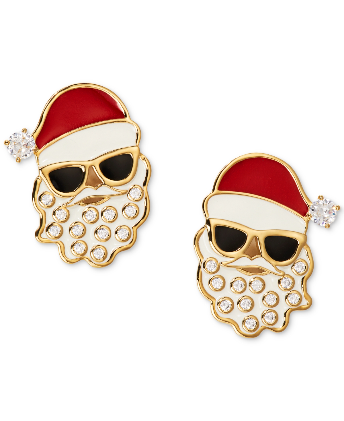By Nadri Gold-Tone Cool Santa Stud Earrings - Gold