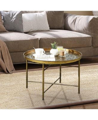 Hammered Tray Round Coffee Table