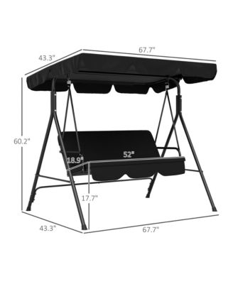 3-Seat Outdoor Patio Swing w/ Canopy & Cushion