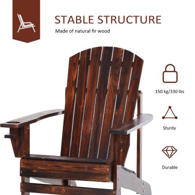 Classic Adirondack Chair with Cup Holder & Weather Resistance