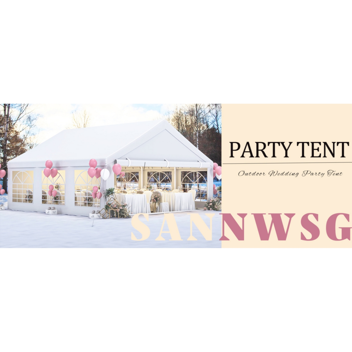 Streamdale Furniture 10x20FT Heavy Duty Canopy Tent with Removable Walls