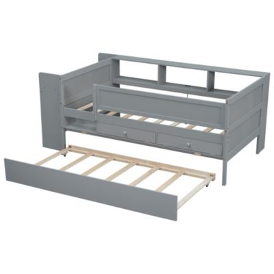 Streamdale Multi-Functional Twin Daybed with Storage and Extras, Gray