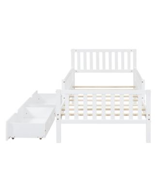 Twin Metal Guardrails Storage Floor Bed