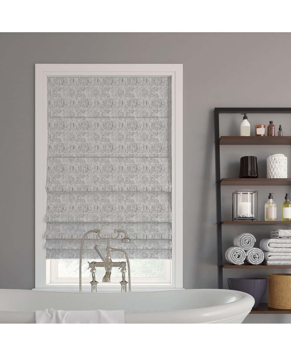 Talmage Tonal Geometric 100% Blackout Cordless Roman Shade