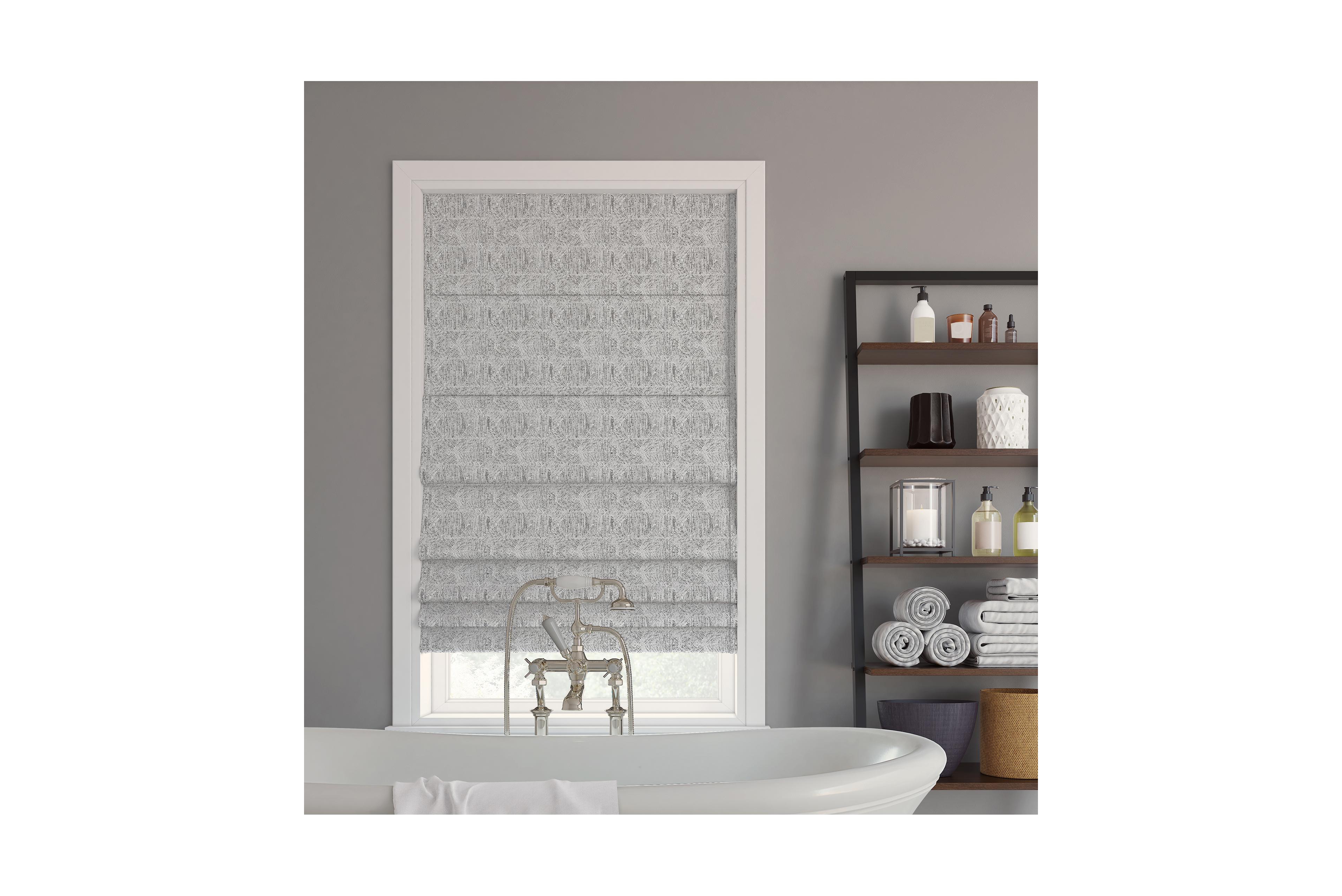 Talmage Tonal Geometric 100% Blackout Cordless Roman Shade