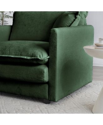 Chenille Accent Armchairs with Toss Pillows