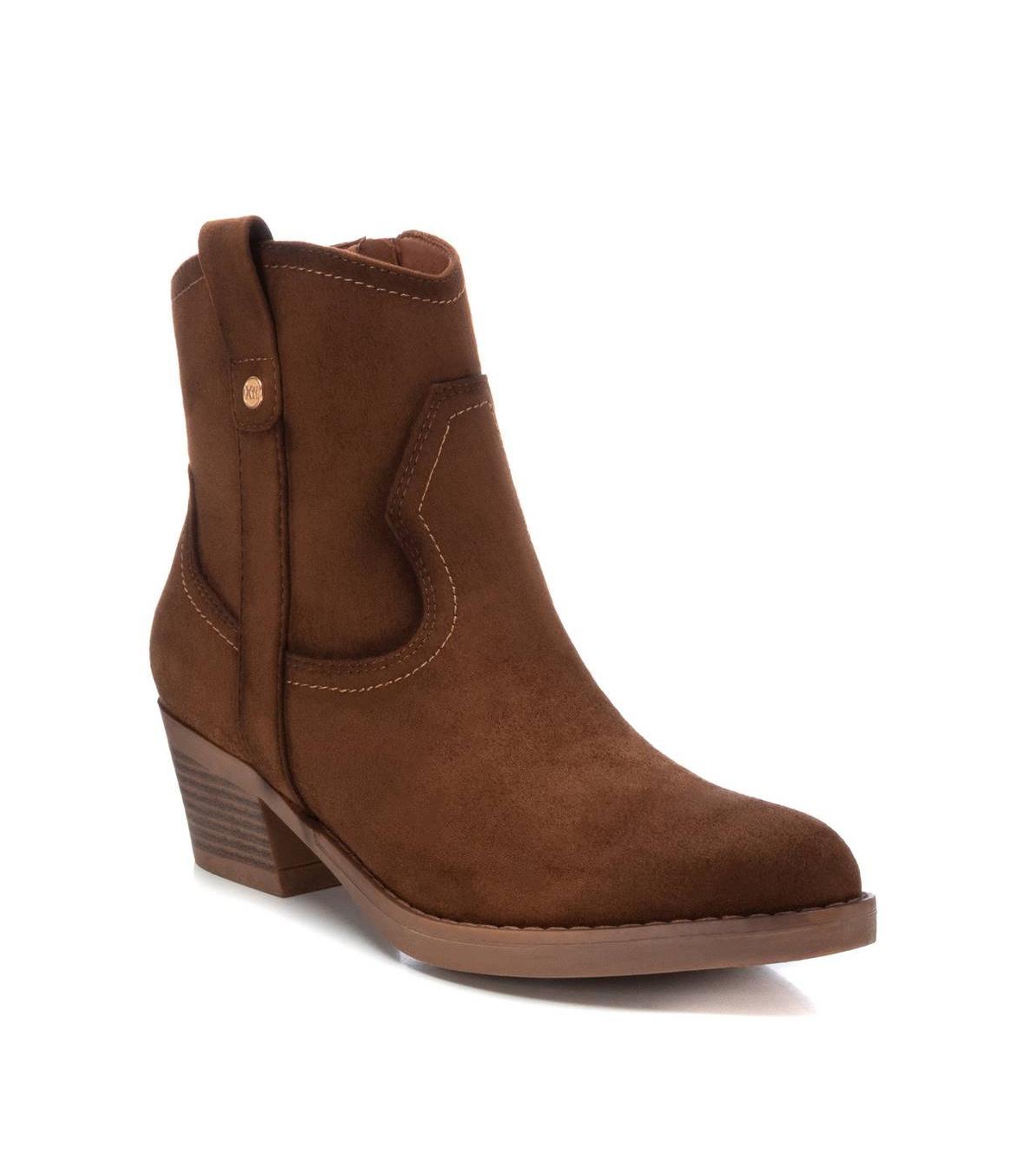 Women's Suede Italian Western Boots By - Beige/khaki