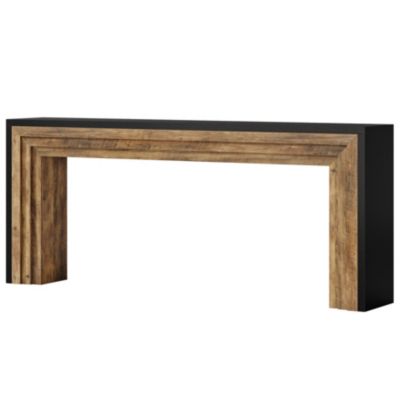 70.9-Inch Long Console Table, Farmhouse Narrow Wooden Sofa Table Behind the Couch for Living Room, Entryway, Hallway, Foyer, Black & Brown