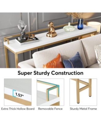 70.9 inch Extra Long Sofa Table Rustic Industrial Console Table Behind Couch, Narrow Entryway Hallway Table Skinny Sofa Bar Table for Living Room (Brown)