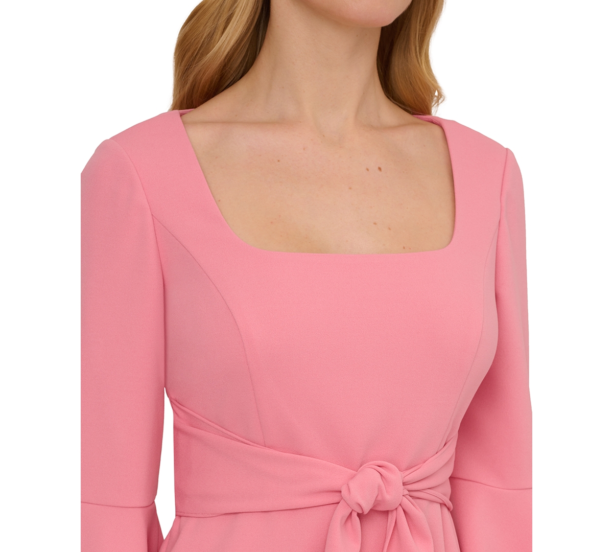 Adrianna Papell Women's Tie-Front Bell-Sleeve Midi Dress