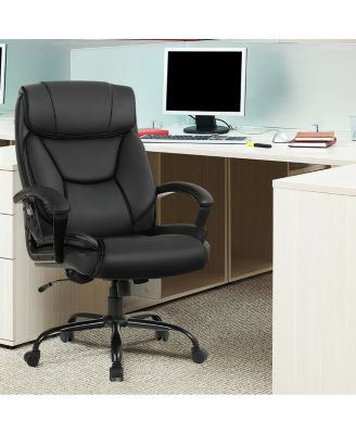 Massage Executive Office Chair with 6 Vibrating Points-Black