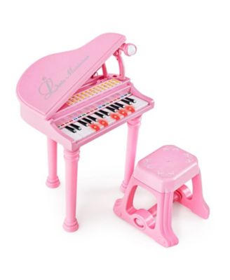 31 Keys Kids Piano Keyboard with Stool and Piano Lid-White