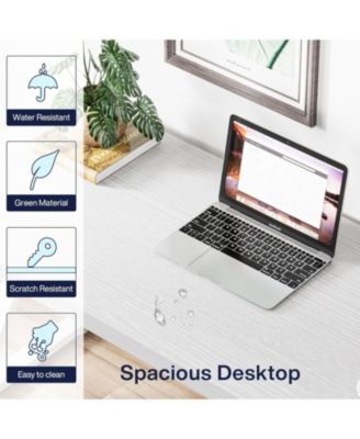 Writing Computer Desk, 55 inch Heavy Duty Study Desk with Z-Shaped Metal Leg, Modern Simple Home Office Computer Desk