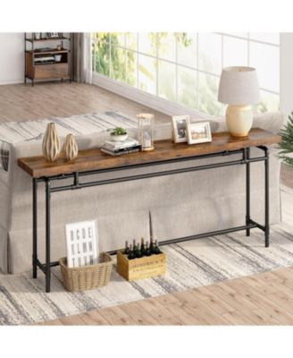 Console Table, 70.9 Inches Extra Long Sofa Table for Living Room, Industrial Narrow Console Sofa Tables Behind Couch