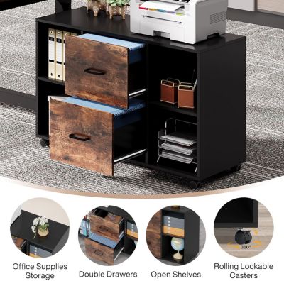 63" Computer Desk with 40" Lateral File Cabinet Set, Executive Desk and Mobile Drawer Cabinet , Modern Furniture Set