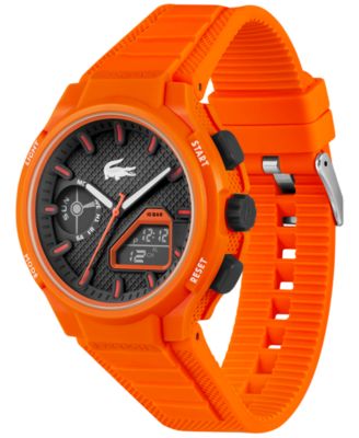 Men's LC33 Orange Silicone Strap Watch 45mm
