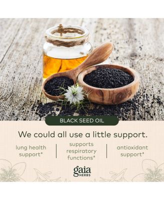 Black Seed Oil - Cold-Pressed Capsules for Lung, Respiratory, and Antioxidant Support - With Organic Nigella Seed Oil - Herbal Supplement - 60 Liquid Phyto-Capsules (30-Day Supply)